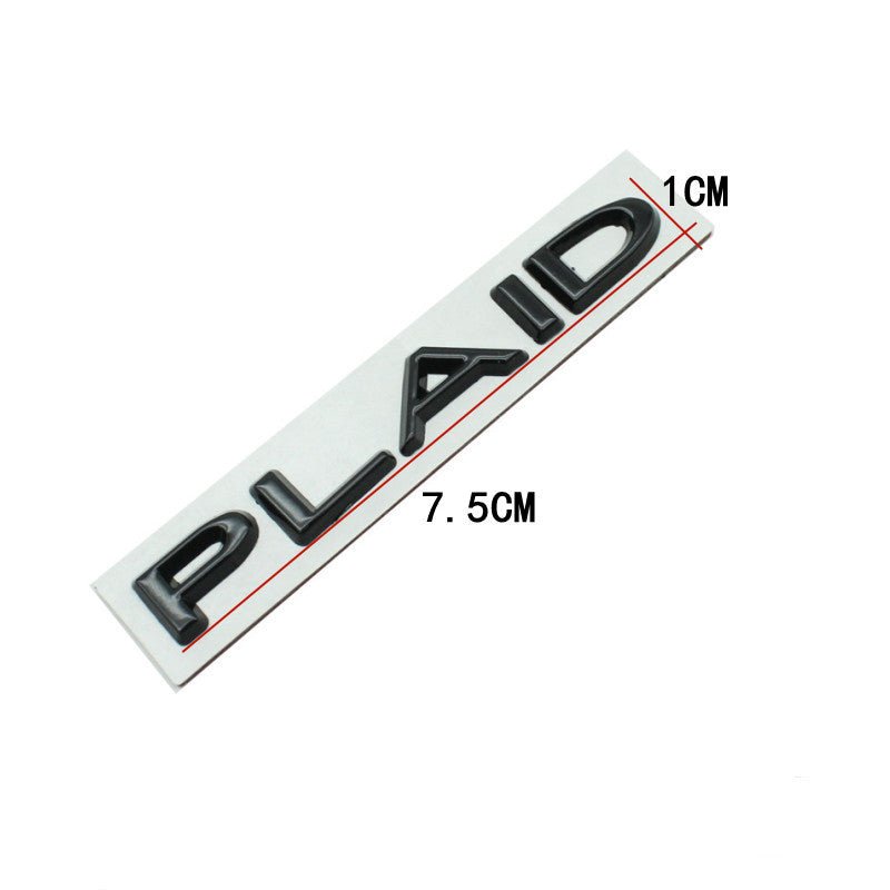 Plaid Letter Logo sticker for Tesla Model 3/Y/X/S