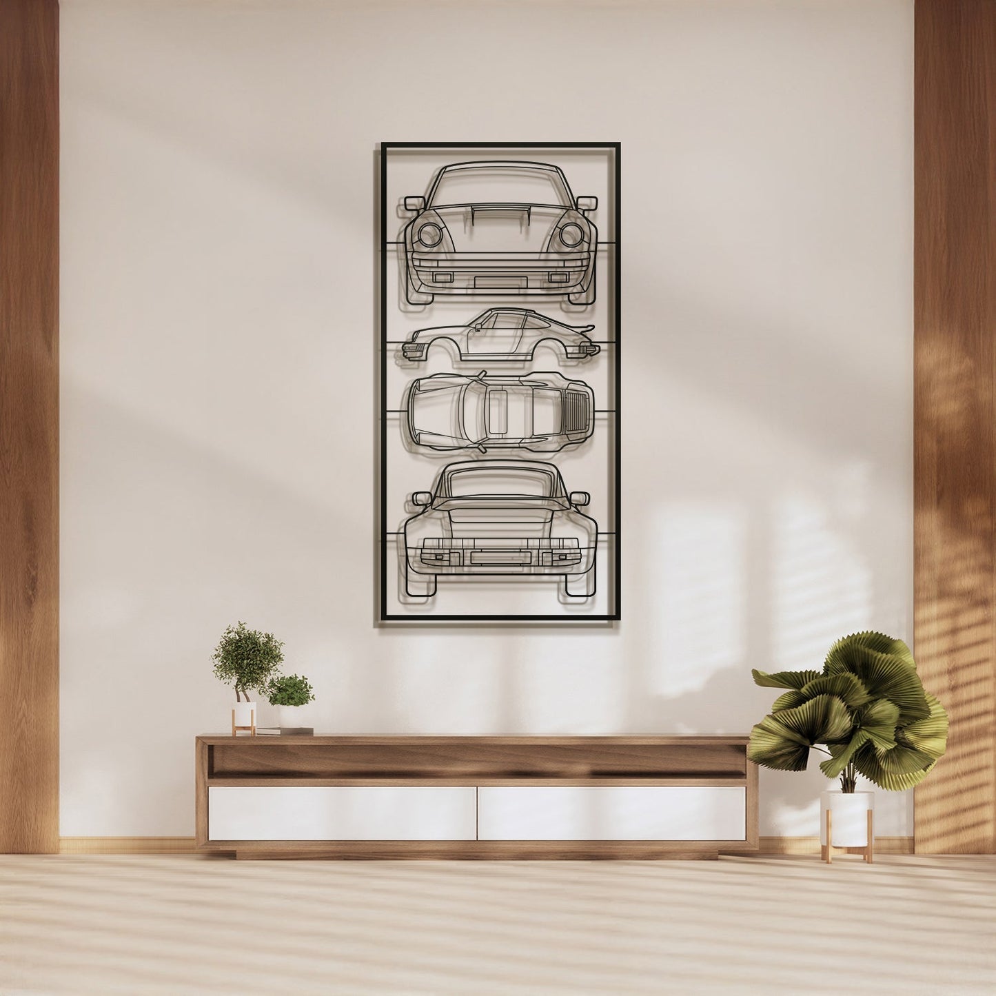 1975 911 Turbo (930) Quad Profile Metal Frame Silhouette - MT1457