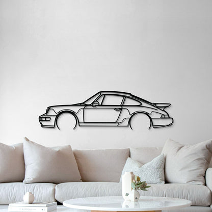 911 Turbo Model 964 Detailed Metal Car Wall Art - MT0873