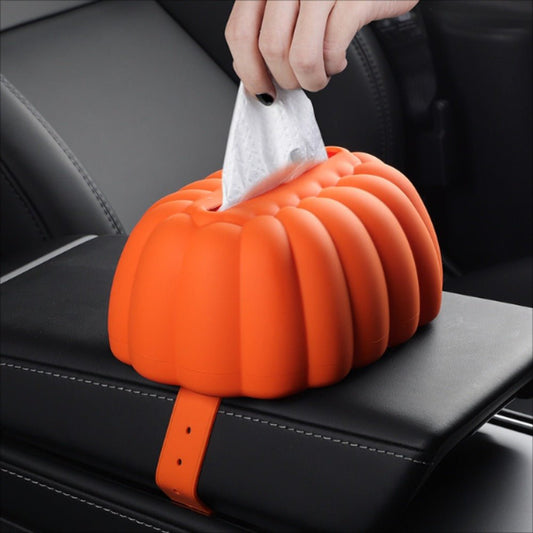 Pumpkin Shaped Silicone Tissue Box l Fit for Tesla Model 3/Y/S/X