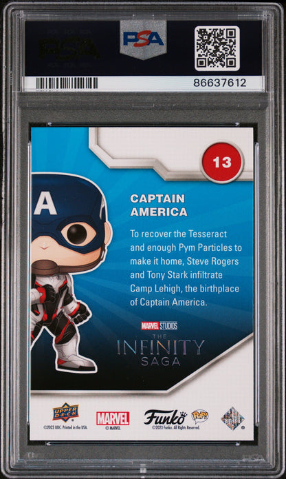 2023 UPPER DECK FUNKO POP MARVEL  CAPTAIN AMERICA  #13  PSA 10