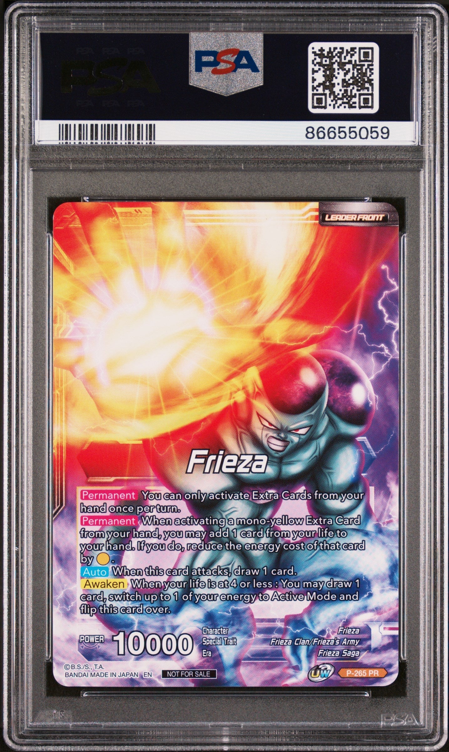 2021 DRAGON BALL SUPER UNISON WARRIOR  MCH FRIEZA, RSC MNRCH #P-265 - PSA 10