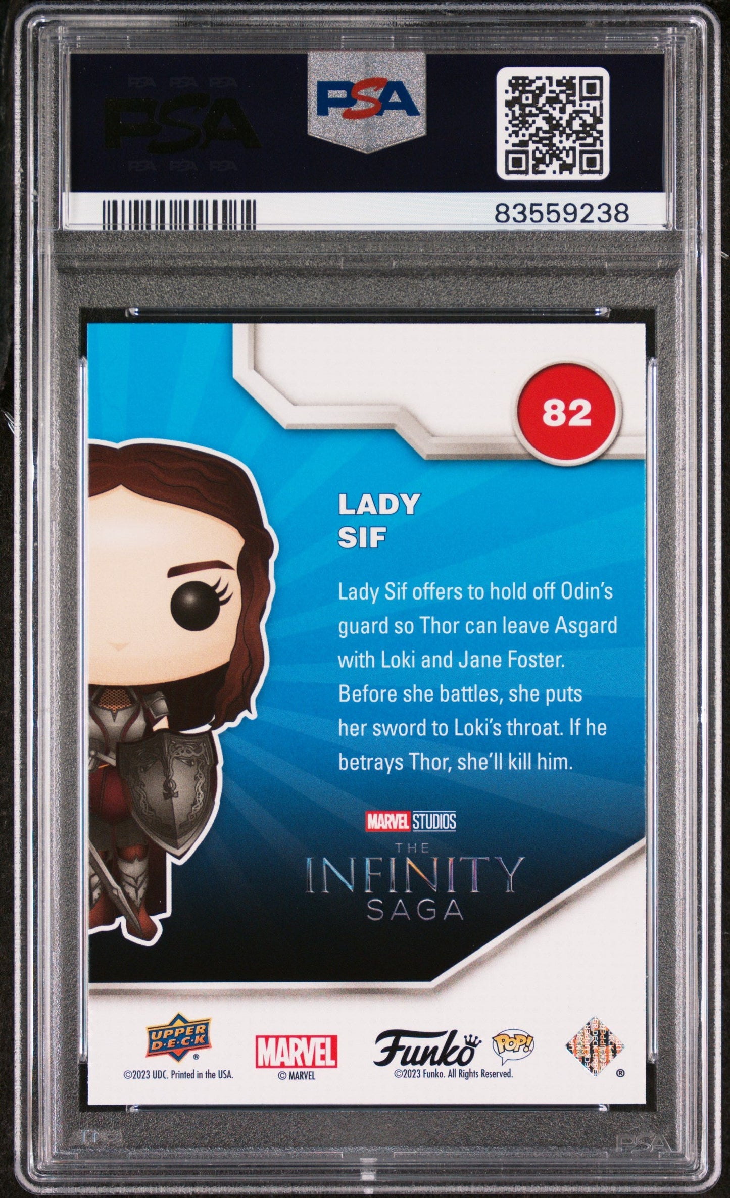 2023 UPPER DECK FUNKO POP MARVEL  LADY SIF PLATINUM #82  PSA 10