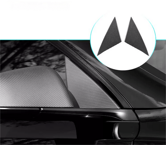Real Dry Carbon Fiber A-Pillar Accent Overlays for Model 3 / Y