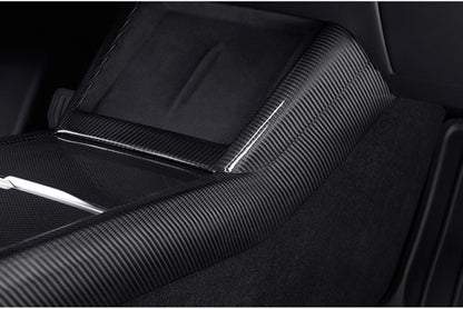 Real Dry Carbon Fiber Center Console Combo Side Panel & Charging Pad Overlay for Model 3 Highland & New Model Y