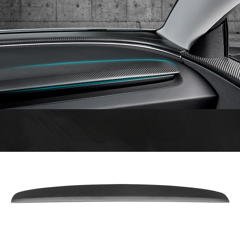 Real Dry Carbon Fiber Dash Cover Overlay for Model 3 Highalnd & New Model Y