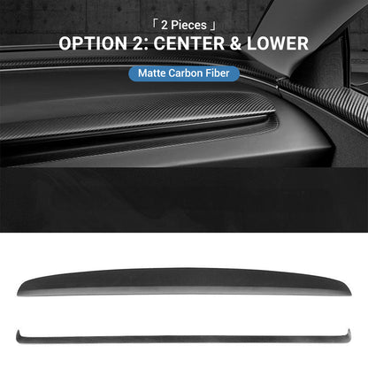 TESERY Real Dry Carbon Fiber Dashboard Cover Overlay for Model 3 Highland / Model Y Juniper
