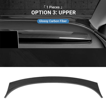 TESERY Real Dry Carbon Fiber Dashboard Cover Overlay for Model 3 Highland / Model Y Juniper