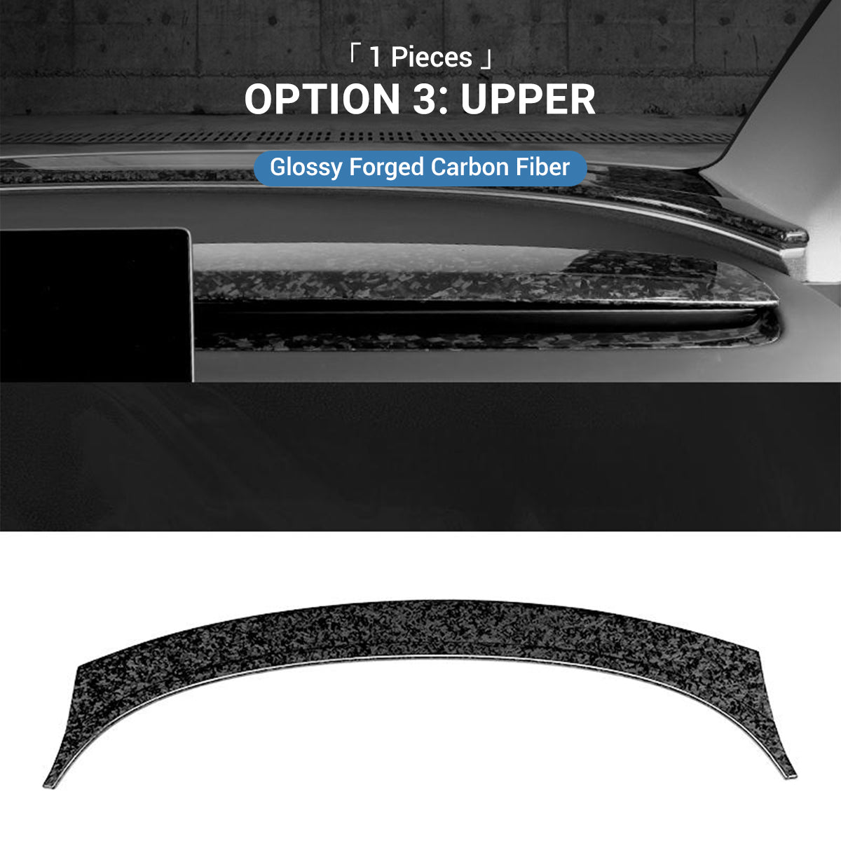 TESERY Real Dry Carbon Fiber Dashboard Cover Overlay for Model 3 Highland / Model Y Juniper