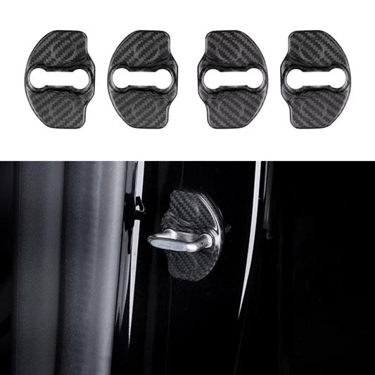 Real Dry Carbon Fiber Door Lock Cover for Tesla Model 3 & Model Y