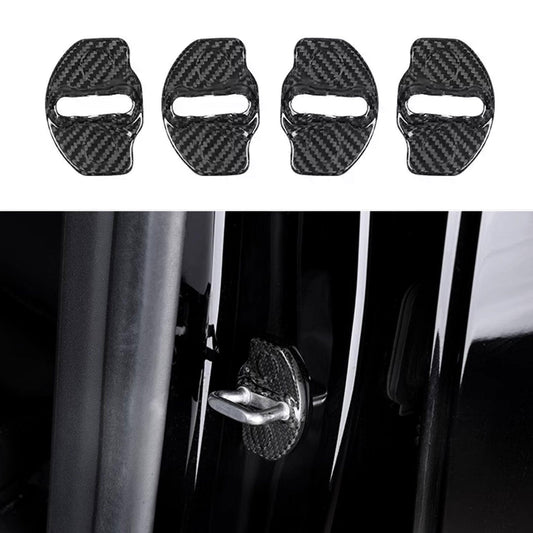 Real Dry Carbon Fiber Door Lock Cover for Tesla Model 3 & Model Y