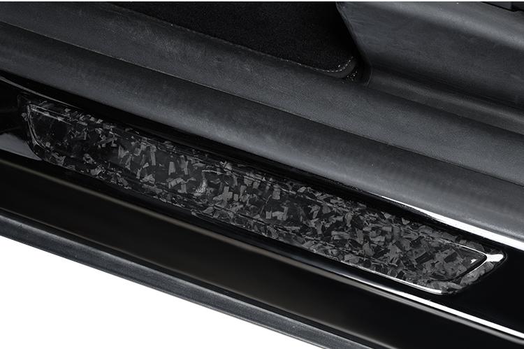 Real Dry Carbon Fiber Door Sill Strip Overlay for Model 3 / Y
