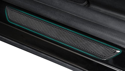 Real Dry Carbon Fiber Door Sill Strip Overlay for Model 3 / Y