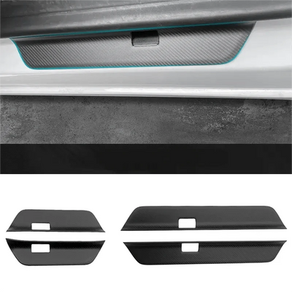 Real Dry Carbon Fiber Door Sill Strip Overlay for Model 3 / Y
