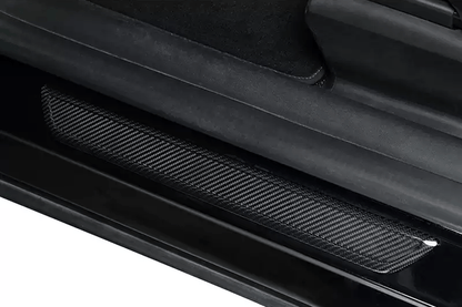 Real Dry Carbon Fiber Door Sill Strip Overlay for Model 3 / Y