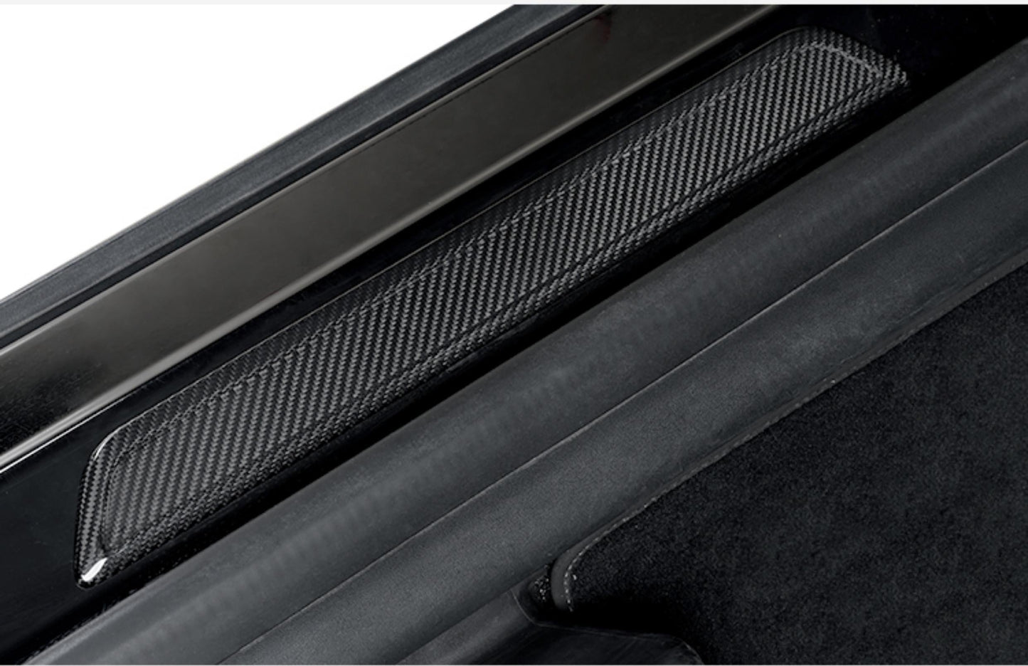 Real Dry Carbon Fiber Door Sill Strip Overlay for Model 3 / Y