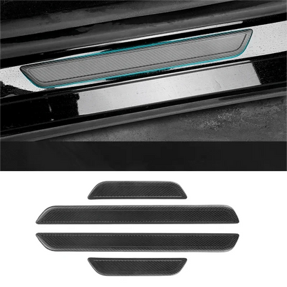 Real Dry Carbon Fiber Door Sill Strip Overlay for Model 3 / Y