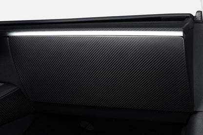 Real Dry Carbon Fiber Glove Box Cover Overlay for Model Y / 3