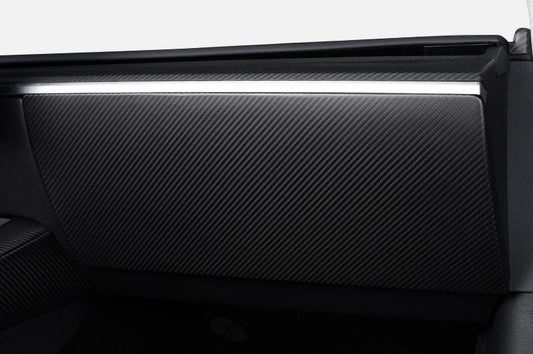 Real Dry Carbon Fiber Glove Box Cover Overlay for Model Y / 3