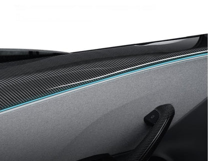 Real Dry Carbon Fiber Upper Door Trim Panel Overlay for Model 3 Highland / Model Y Juniper