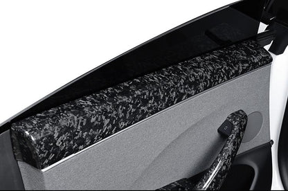 Real Dry Carbon Fiber Upper Door Trim Panel Overlay for Model 3 Highland / Model Y Juniper