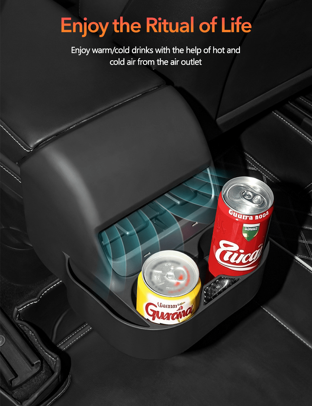 Rear Air Vent Cup Holder Storage Box For Tesla Model 3/Y