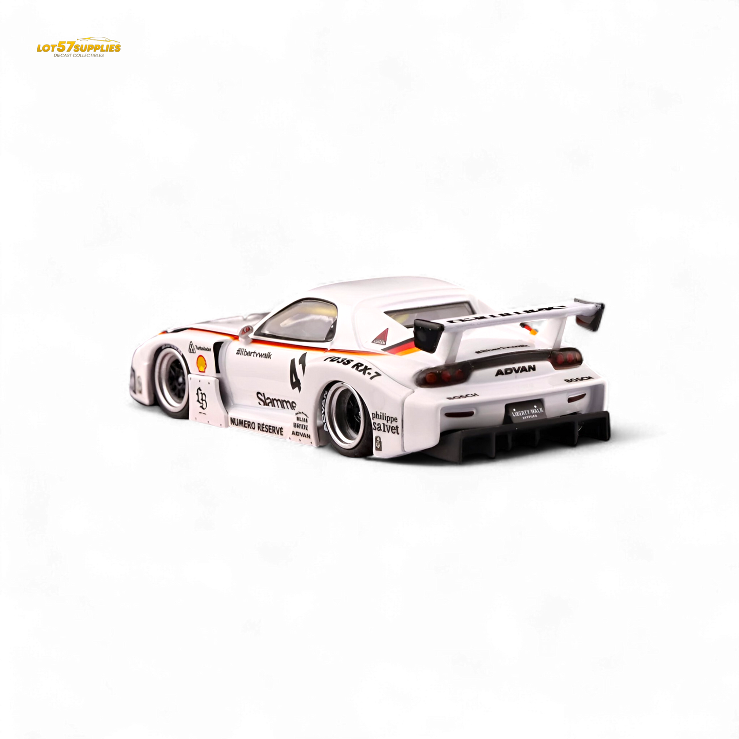 Inno64 Mazda RX-7 LBWK in White 1:64 IN64-LBWK-RX7-02