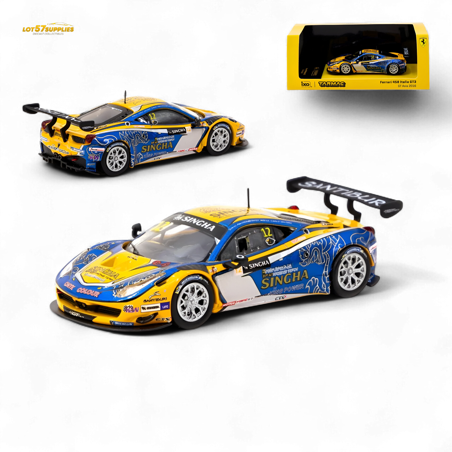 Tarmac Works Ferrari 458 Italia GT3 GT Asia 2016 T64-074-16GTA12 1:64