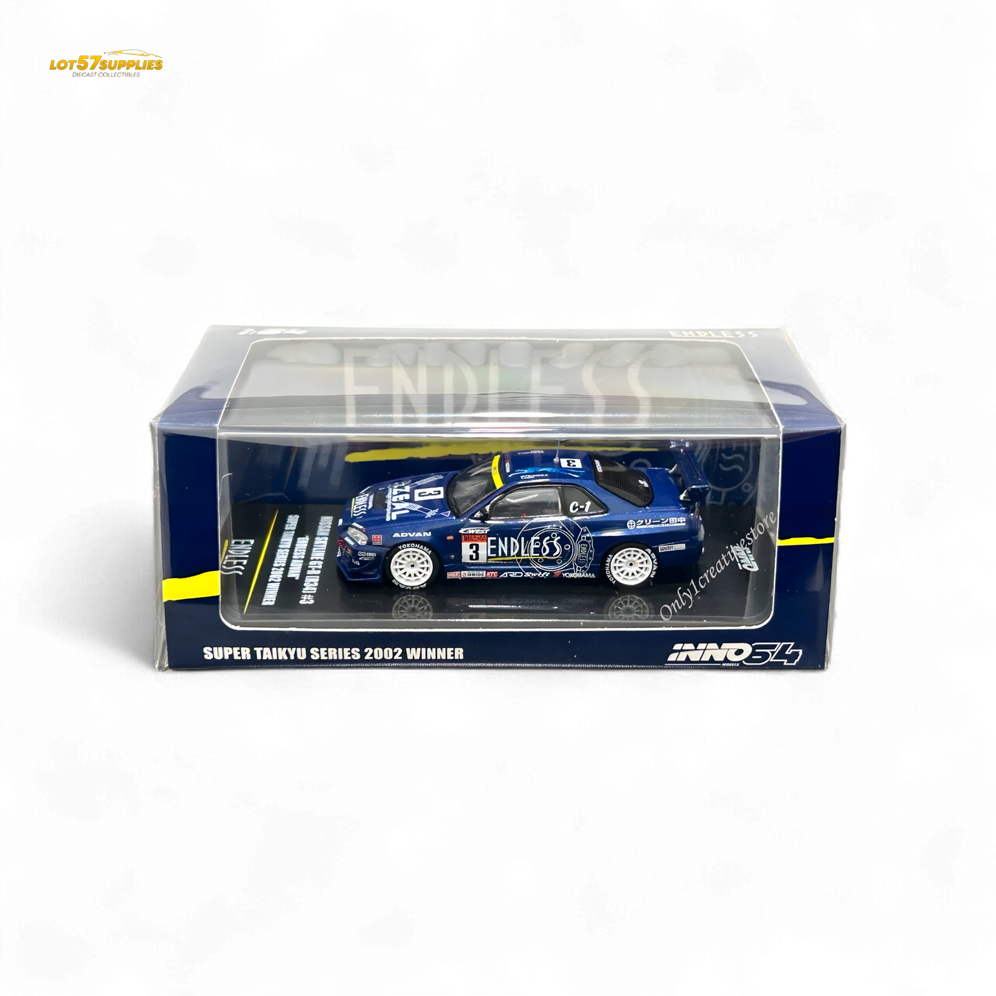 Inno64 NISSAN SKYLINE GT-R (R34) #3 "ENDLESS ADVAN"  Super Taikyu Series 2002 Winner 1:64