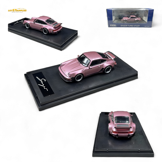 HobbyFans Porsche Singer 930 Turbo Study Ghost Player Custom Pink 1:64