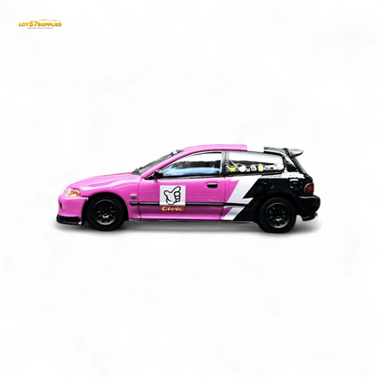 Street Weapon Honda Civic EG6 No Good Racing Pink - Black 1:64