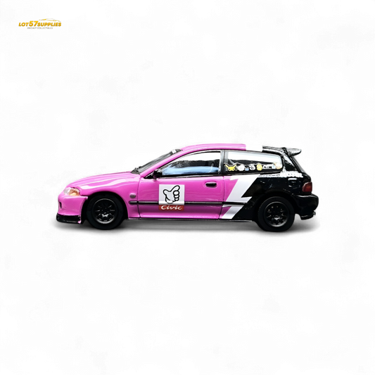 Street Weapon Honda Civic EG6 No Good Racing Pink - Black 1:64