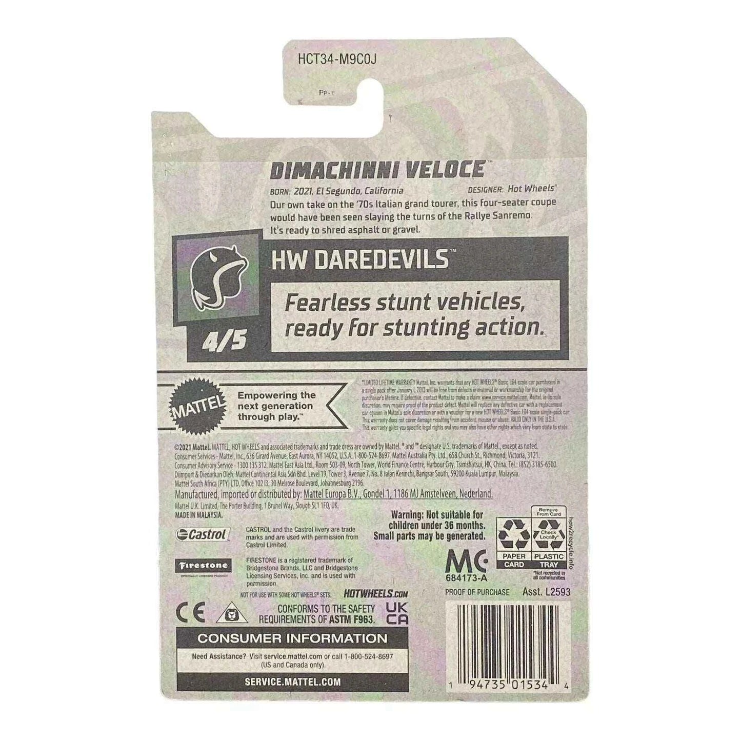 Hot Wheels Dimachinni Veloce - HW Daredevils Series 4/5