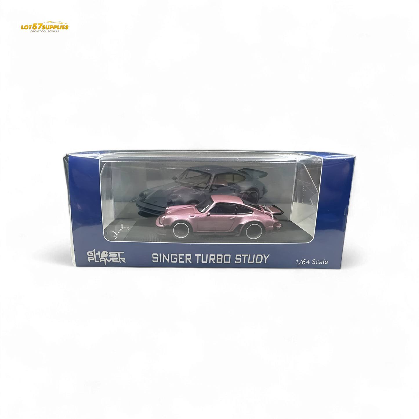 HobbyFans Porsche Singer 930 Turbo Study Ghost Player Custom Pink 1:64