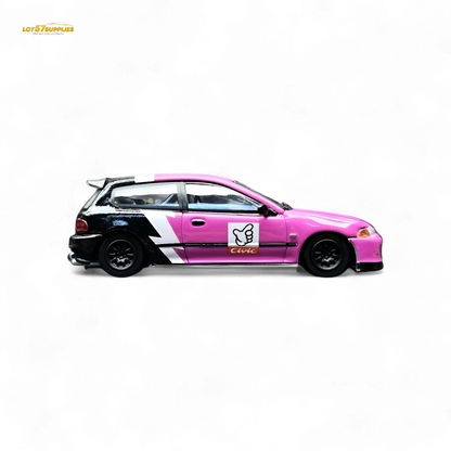 Street Weapon Honda Civic EG6 No Good Racing Pink - Black 1:64