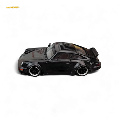 Flame Porsche 964 RWB Ducktail in Gloss Black 1:64