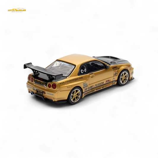 Inno64 TOP SECRET R34 GT-R - Gold 1:64