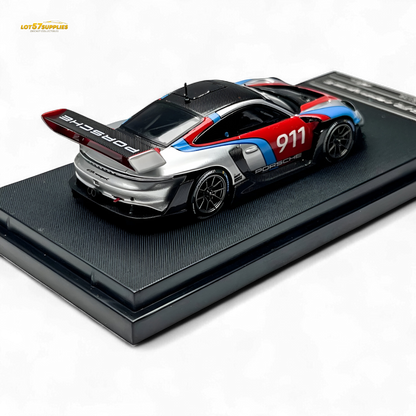 HKM Model Porsche 911 (992) GT3 R Rennsport Silver #911 1:64