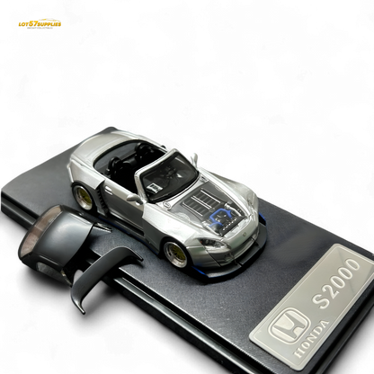 Rhino Model RM 1:64 Honda S2000 Wide-Body Roadster Silver