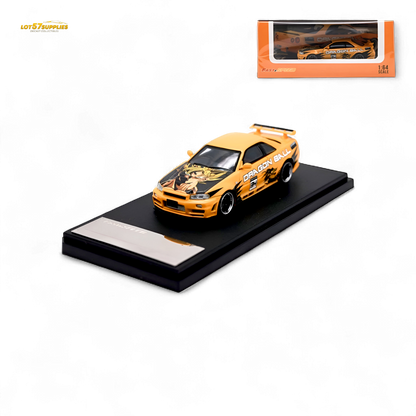 Fast Speed Skyline R34 GT-R - Orange DRAGON Z 1:64