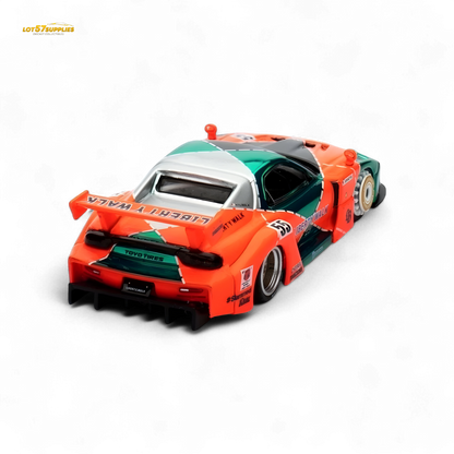 Inno64 CHASE Mazda RX-7 LBWK FD3S Orange/Green MDX 24' 1:64