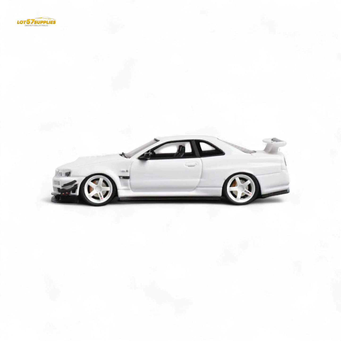 Error404 Model Nissan Skyline GT-R (R34) Custom Solid White 1:64