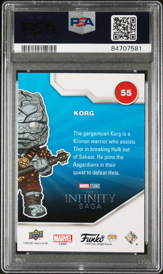 2023 UPPER DECK FUNKO POP MARVEL  KORG PATINA #55  PSA 10