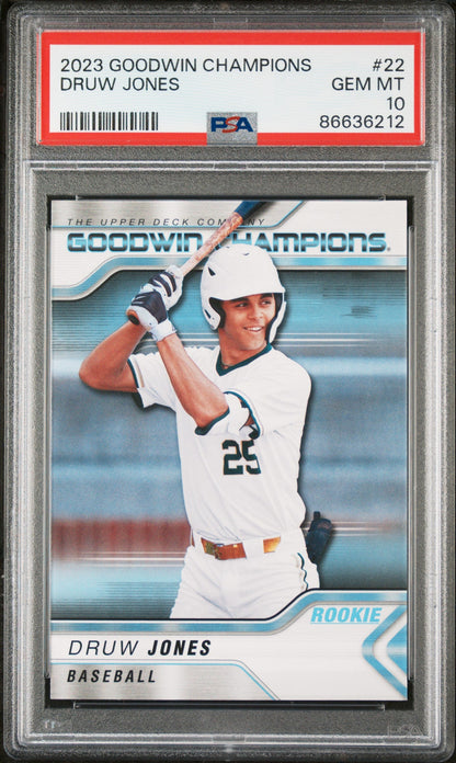 2023 UPPER DECK GOODWIN CHAMPIONS DRUW JONES  #22 - PSA 10