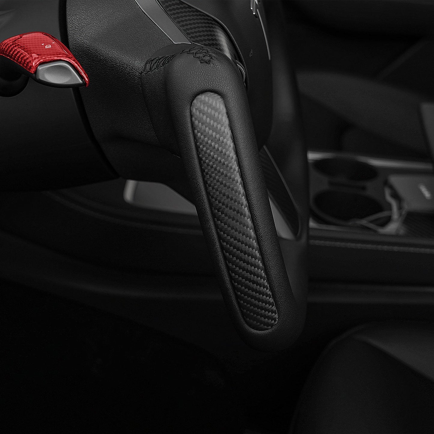 TESERY Yoke Carbon Fiber Steering Wheel for Tesla Model 3 / Y【Style 34】