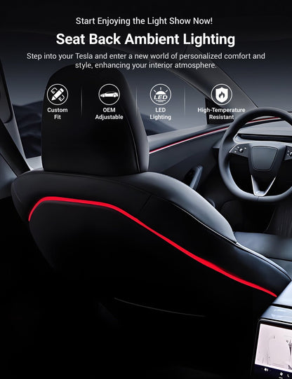 Seat Back Ambient Lighting for Model 3 Highland & New Model Y (2PCS)