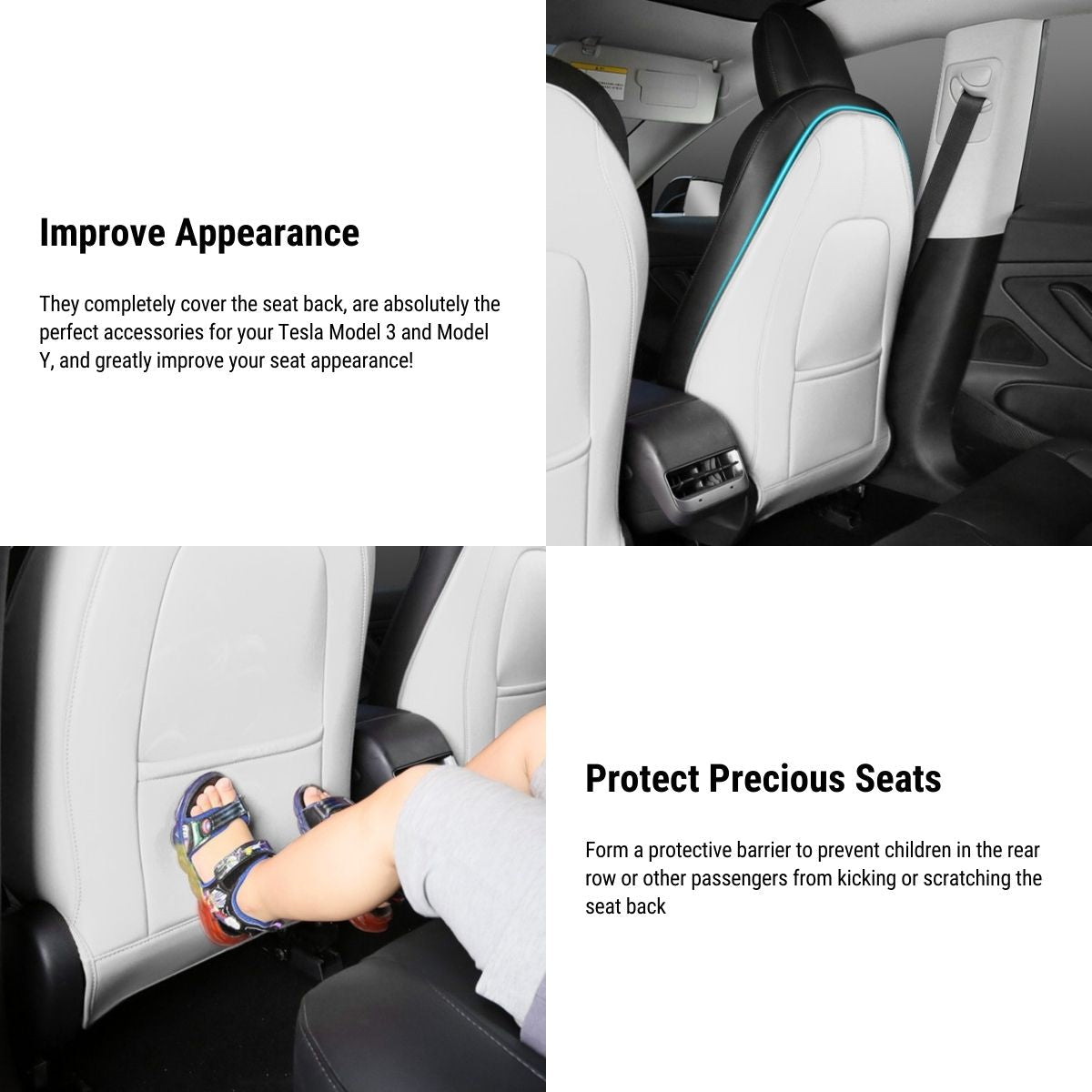 Seat Back Protector for Tesla Model 3 Highland & Model Y（2pcs）