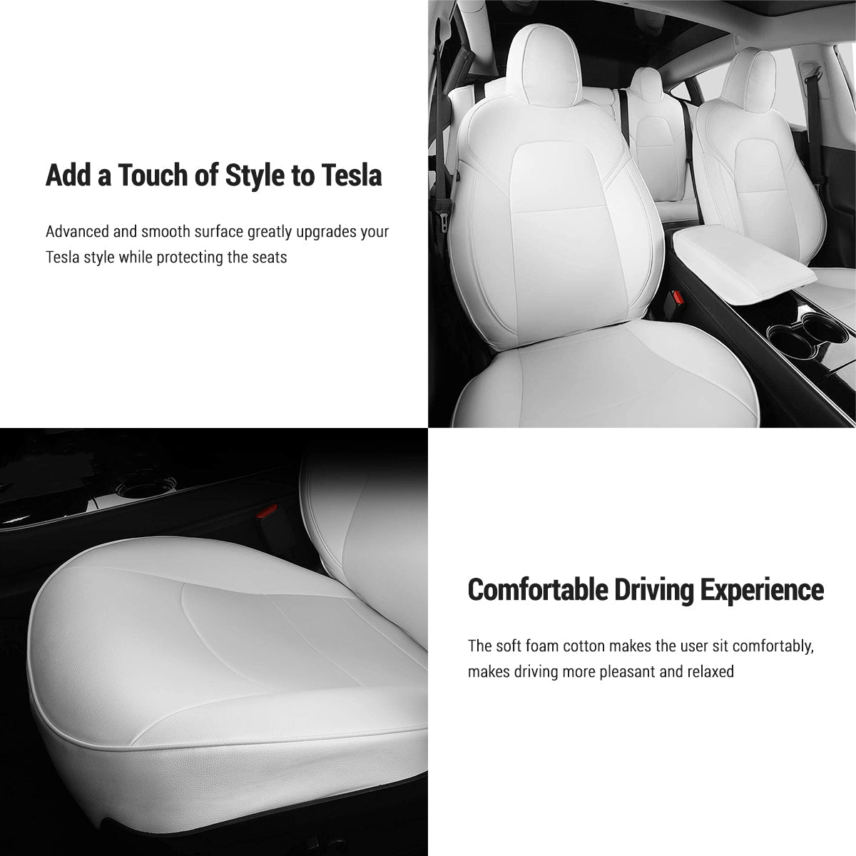 Seat Covers for Only Front Seats/Rear Seats for Tesla Model 3 & Model Y (5 Seater)