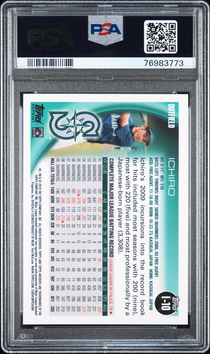 2019 TOPPS ARCHIVES ICHIRO RETROSPECTIVE ICHIRO #I-10 - PSA 10