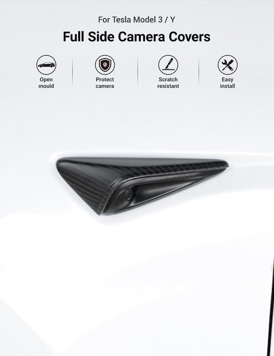 Side Camera Turn Signal Cover for Model 3/S/Y/X - Carbon Fiber Exterior Mods